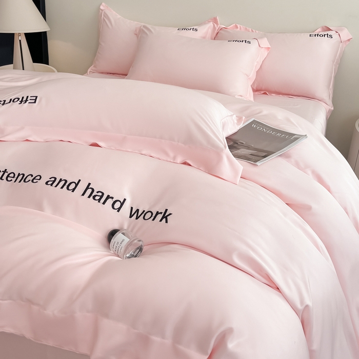 91家纺网 家纺一手货源 找家纺 新方向 2025新款天丝刺绣四件套-有理想 有理想-粉玉