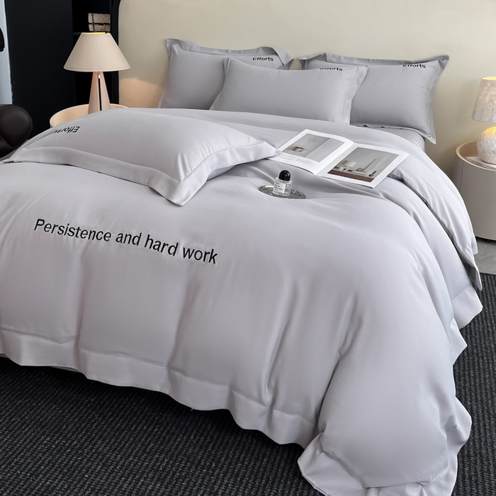 新方向 2025新款天丝刺绣四件套-有理想 有理想-爵士灰