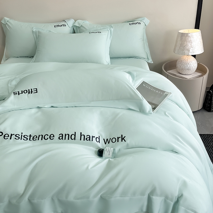 91家纺网 家纺一手货源 找家纺 新方向 2025新款天丝刺绣四件套-有理想 有理想-抹茶绿