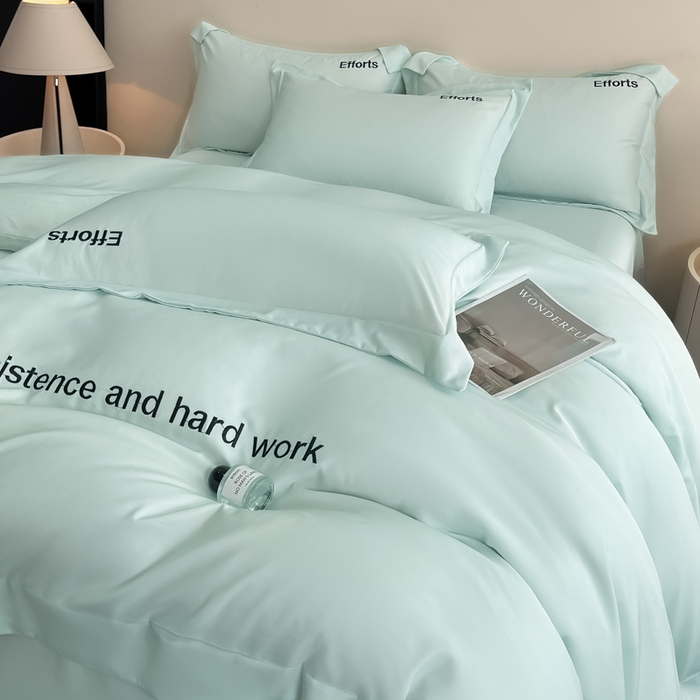 91家纺网 家纺一手货源 找家纺 新方向 2025新款天丝刺绣四件套-有理想 有理想-抹茶绿