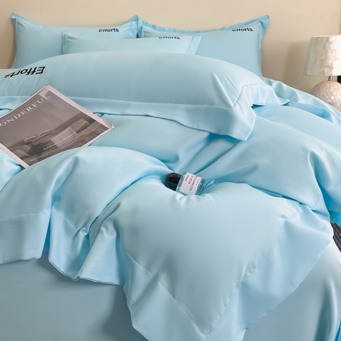 91家纺网 家纺一手货源 找家纺 新方向 2025新款天丝刺绣四件套-有理想 有理想-以太蓝