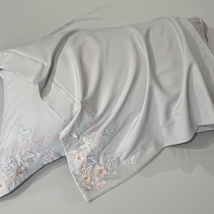 91家纺网 家纺一手货源 找家纺 新方向 2025新款天丝刺绣四件套-蝶恋 蝶恋-爵士灰