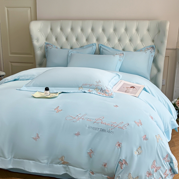 新方向 2025新款天丝刺绣四件套-蝶恋 蝶恋-以太兰