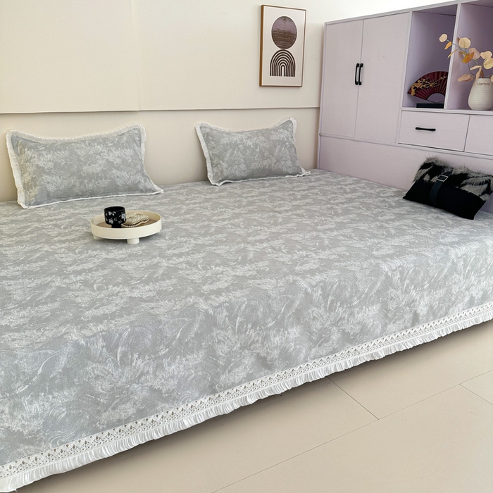 91家纺网 家纺一手货源 找家纺 手艺人家纺 2025新款亲肤舒适雪尼尔复合炕盖榻榻米垫炕垫 -XK3737-3753 XK3737灰