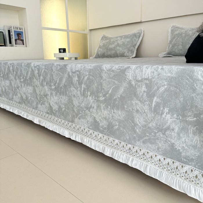 91家纺网 家纺一手货源 找家纺 手艺人家纺 2025新款亲肤舒适雪尼尔复合炕盖榻榻米垫炕垫 -XK3737-3753 XK3737灰