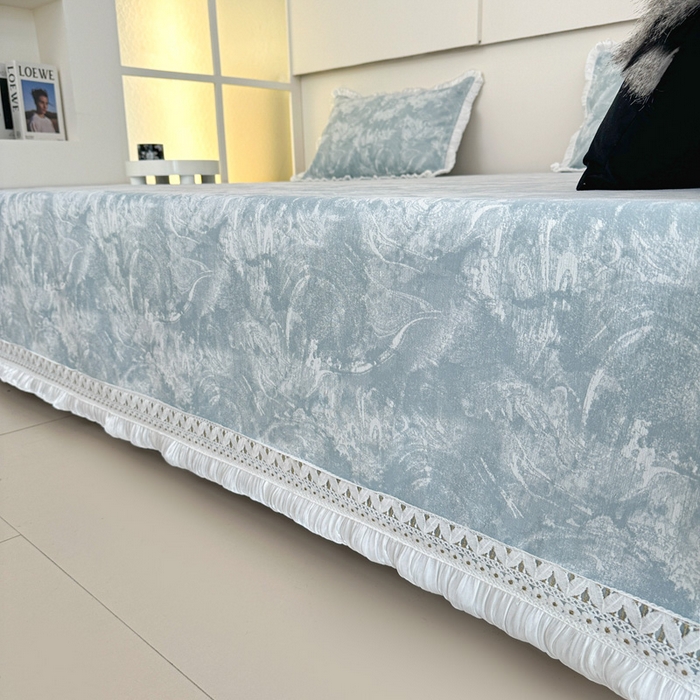 91家纺网 家纺一手货源 找家纺 手艺人家纺 2025新款亲肤舒适雪尼尔复合炕盖榻榻米垫炕垫 -XK3737-3753 XK3737蓝