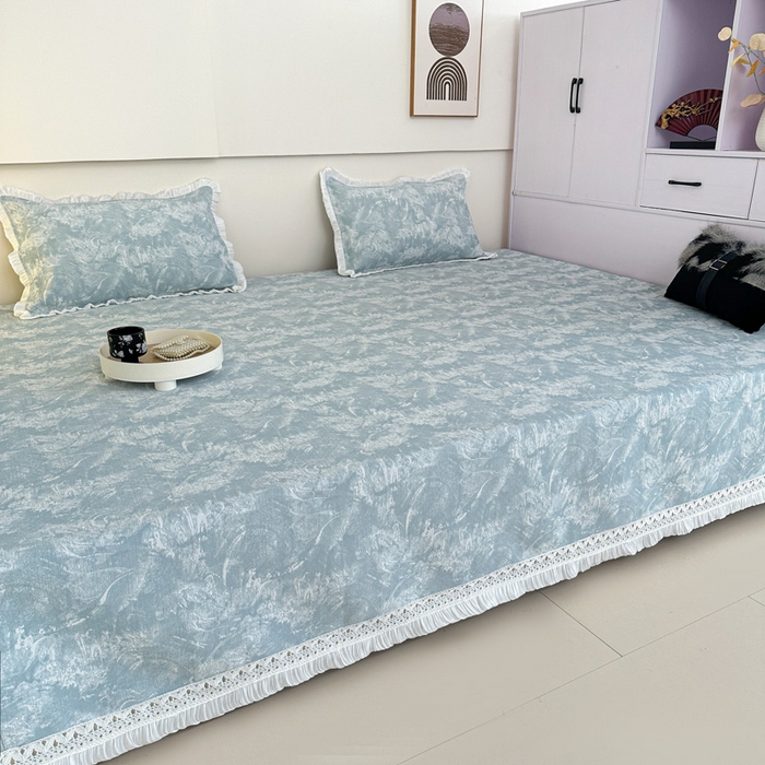 91家纺网 家纺一手货源 找家纺 手艺人家纺 2025新款亲肤舒适雪尼尔复合炕盖榻榻米垫炕垫 -XK3737-3753 XK3737蓝