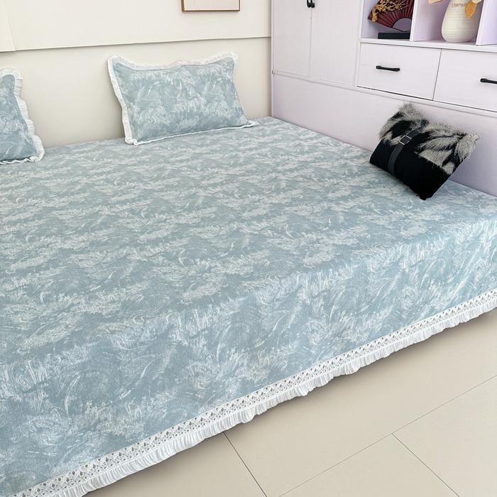 91家纺网 家纺一手货源 找家纺 手艺人家纺 2025新款亲肤舒适雪尼尔复合炕盖榻榻米垫炕垫 -XK3737-3753 XK3737蓝