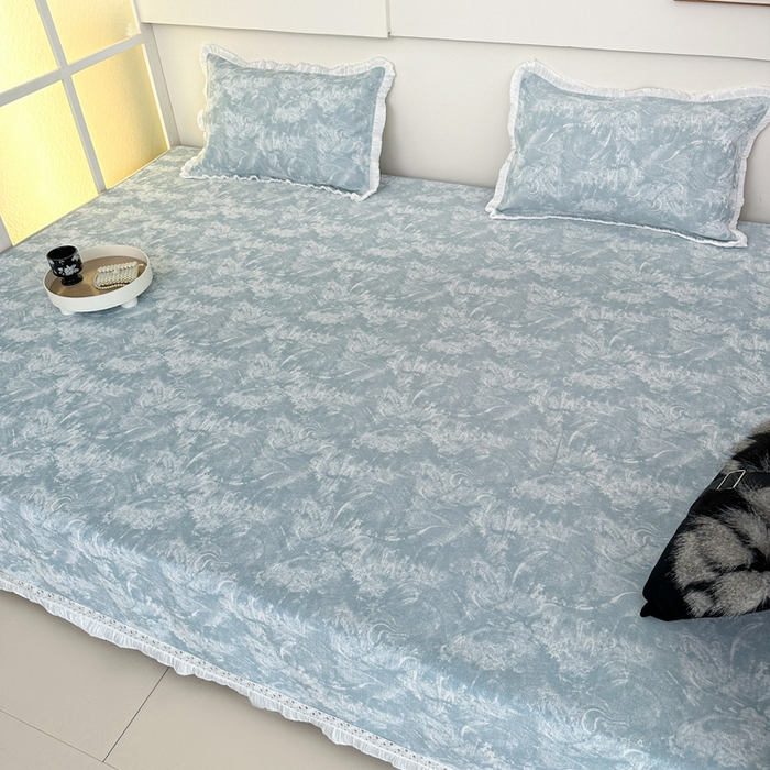 91家纺网 家纺一手货源 找家纺 手艺人家纺 2025新款亲肤舒适雪尼尔复合炕盖榻榻米垫炕垫 -XK3737-3753 XK3737蓝