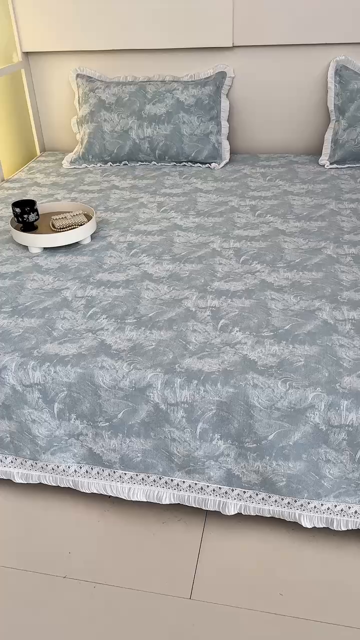 91家纺网 家纺一手货源 找家纺 手艺人家纺 2025新款亲肤舒适雪尼尔复合炕盖榻榻米垫炕垫 -XK3737-3753 XK3737蓝