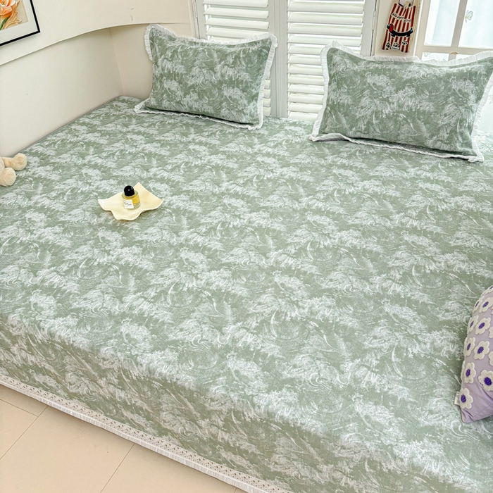 91家纺网 家纺一手货源 找家纺 手艺人家纺 2025新款亲肤舒适雪尼尔复合炕盖榻榻米垫炕垫 -XK3737-3753 XK3737绿