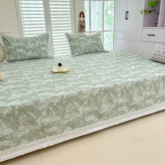 91家纺网 家纺一手货源 找家纺 手艺人家纺 2025新款亲肤舒适雪尼尔复合炕盖榻榻米垫炕垫 -XK3737-3753 XK3737绿