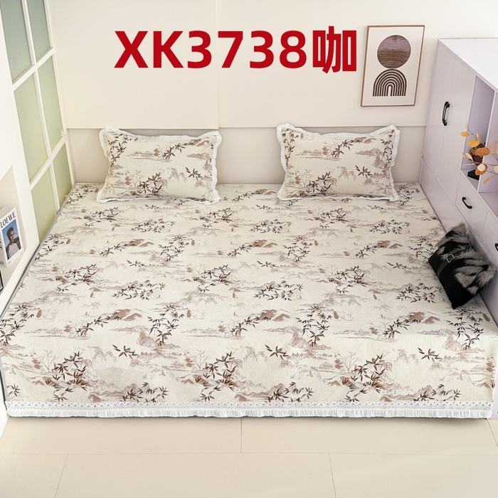 手艺人家纺 2025新款亲肤舒适雪尼尔复合炕盖榻榻米垫炕垫 -XK3737-3753 XK3738咖