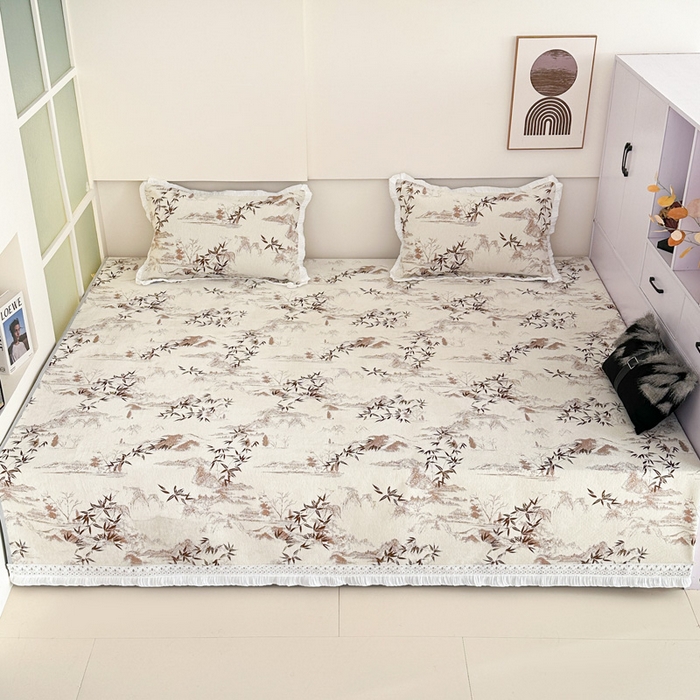 91家纺网 家纺一手货源 找家纺 手艺人家纺 2025新款亲肤舒适雪尼尔复合炕盖榻榻米垫炕垫 -XK3737-3753 XK3738咖