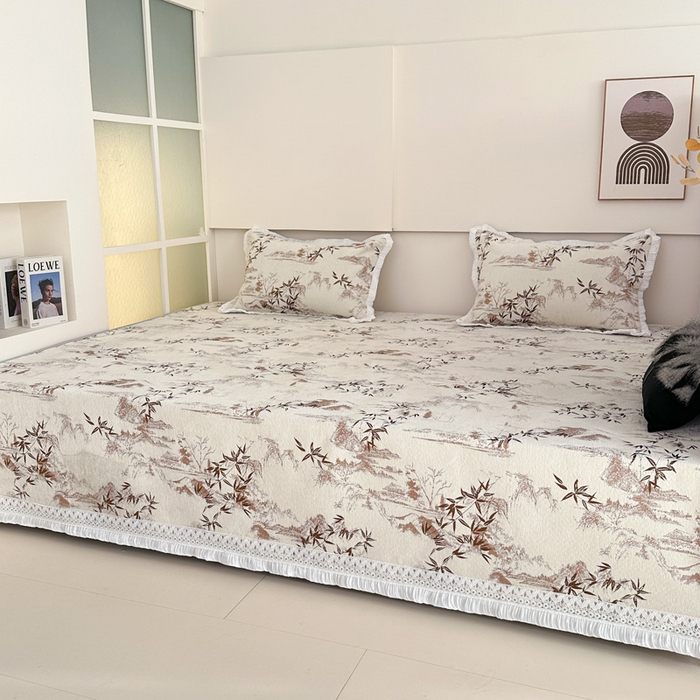 91家纺网 家纺一手货源 找家纺 手艺人家纺 2025新款亲肤舒适雪尼尔复合炕盖榻榻米垫炕垫 -XK3737-3753 XK3738咖