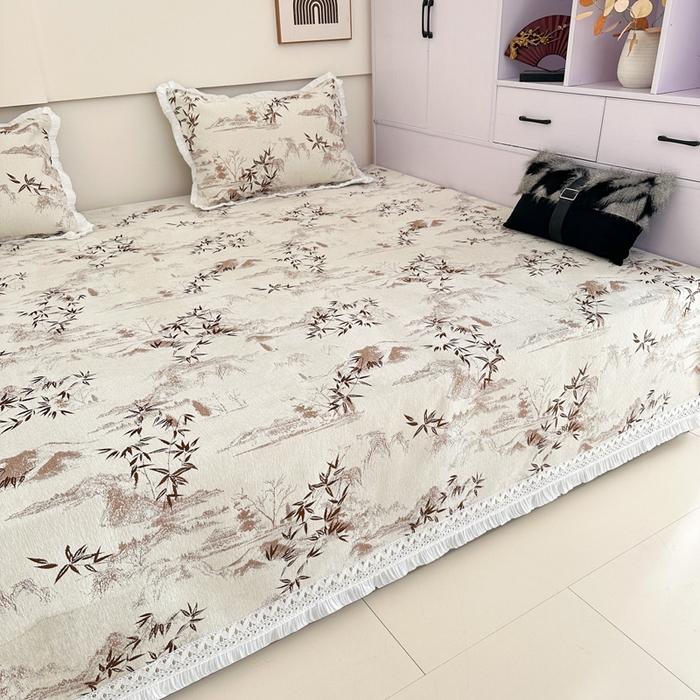 91家纺网 家纺一手货源 找家纺 手艺人家纺 2025新款亲肤舒适雪尼尔复合炕盖榻榻米垫炕垫 -XK3737-3753 XK3738咖