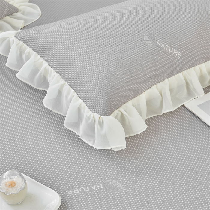 91家纺网 家纺一手货源 找家纺 虹星家纺 2025新款A类冰感凉豆豆床裙席三件套-素夏 素夏-月光灰