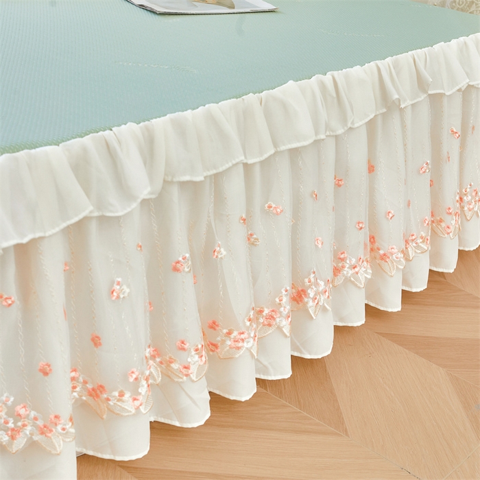 91家纺网 家纺一手货源 找家纺 虹星家纺 2025新款A类冰感凉豆豆床裙席夏被夏凉被空调被四件套-素夏 素夏-青果绿