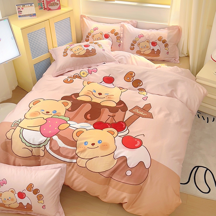 91家纺网 家纺一手货源 找家纺 （总）浩诚 2025新款原创IP奶油小熊（黄油小熊）全棉纯棉四件套