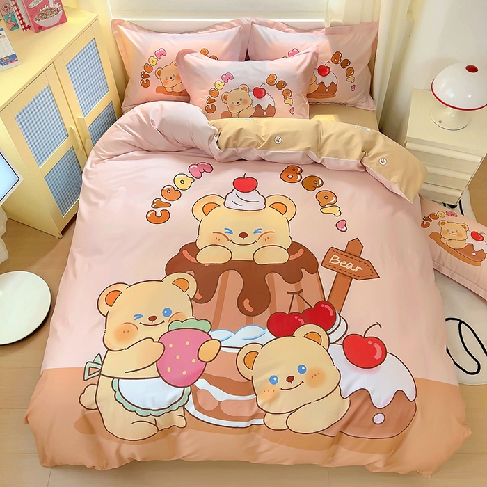 91家纺网 家纺一手货源 找家纺 （总）浩诚 2025新款原创IP奶油小熊（黄油小熊）全棉纯棉四件套