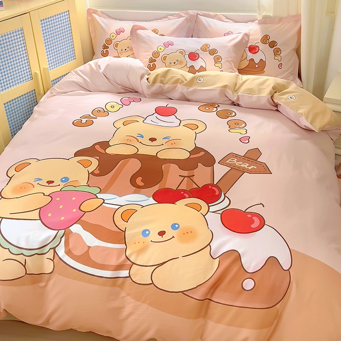 91家纺网 家纺一手货源 找家纺 （总）浩诚 2025新款原创IP奶油小熊（黄油小熊）全棉纯棉四件套