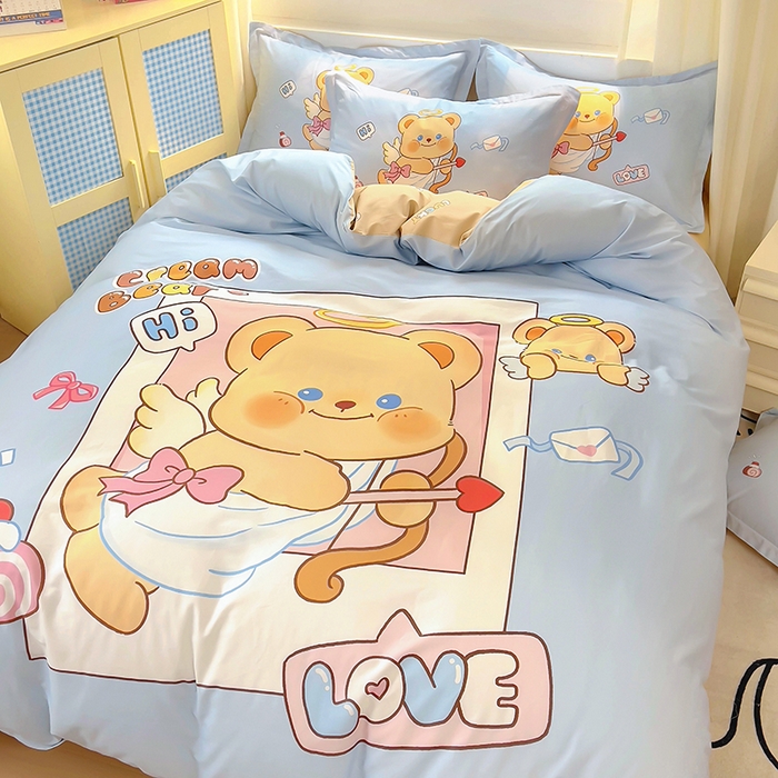 91家纺网 家纺一手货源 找家纺 （总）浩诚 2025新款原创IP奶油小熊（黄油小熊）全棉纯棉四件套