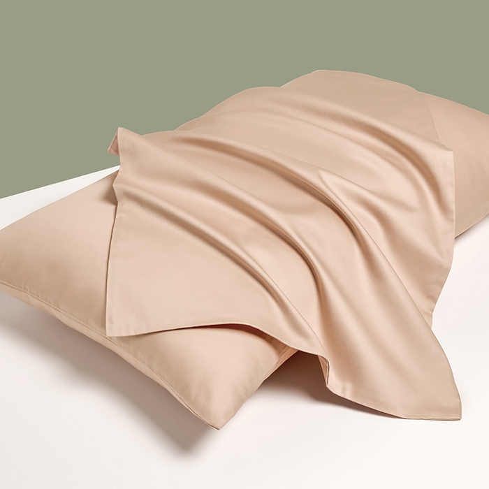 91家纺网 家纺一手货源 找家纺 闲鱼家纺 2025春夏新款小黑标60全棉纯棉四件套系列场景2 单枕套枕套单件 奶咖杏