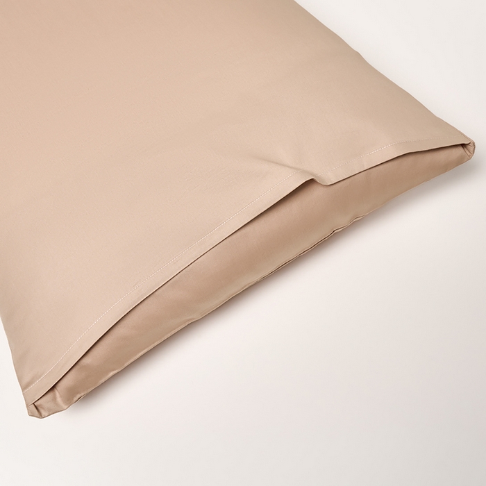 91家纺网 家纺一手货源 找家纺 闲鱼家纺 2025春夏新款小黑标60全棉纯棉四件套系列场景2 单枕套枕套单件 奶咖杏