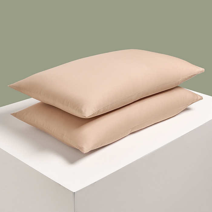 91家纺网 家纺一手货源 找家纺 闲鱼家纺 2025春夏新款小黑标60全棉纯棉四件套系列场景2 单枕套枕套单件 奶咖杏