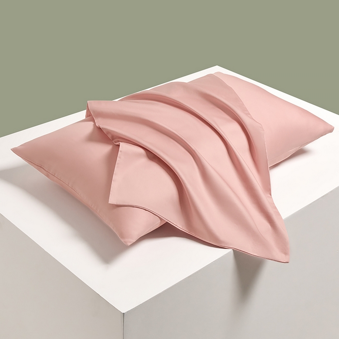 91家纺网 家纺一手货源 找家纺 闲鱼家纺 2025春夏新款小黑标60全棉纯棉四件套系列场景2 单枕套枕套单件 暖心粉