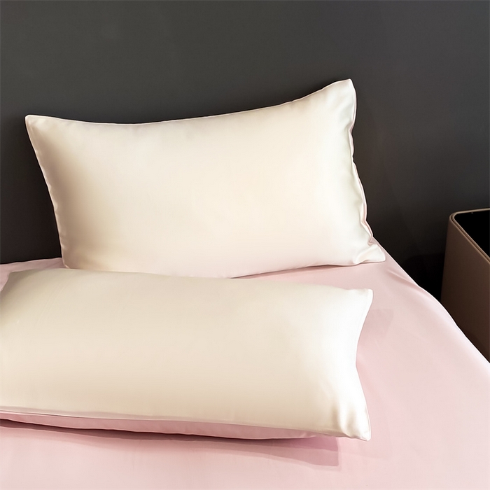 91家纺网 家纺一手货源 找家纺 笙意家纺 2025新款水洗真丝夏被夏凉被空调被四件套-满绣系列 蝴蝶结-白+粉