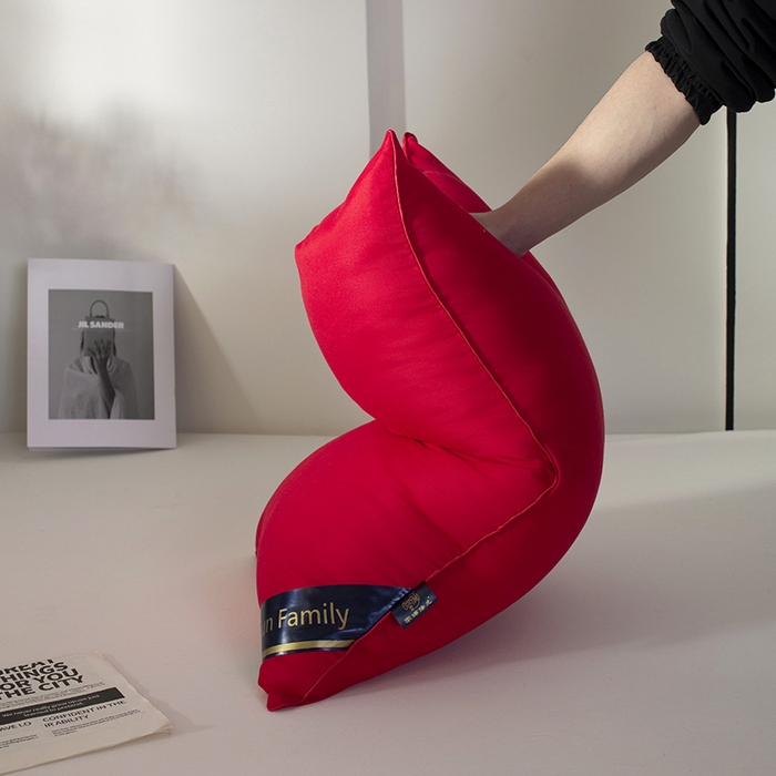 91家纺网 家纺一手货源 找家纺 佳合枕芯 2025家满阳光酒店款羽丝绒枕枕芯枕头 红色高枕1000g