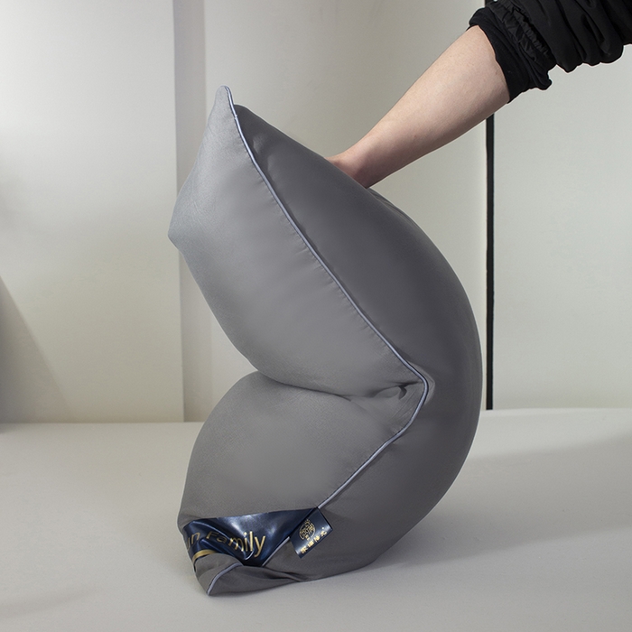 91家纺网 家纺一手货源 找家纺 佳合枕芯 2025家满阳光酒店款羽丝绒枕枕芯枕头 灰色低枕500g