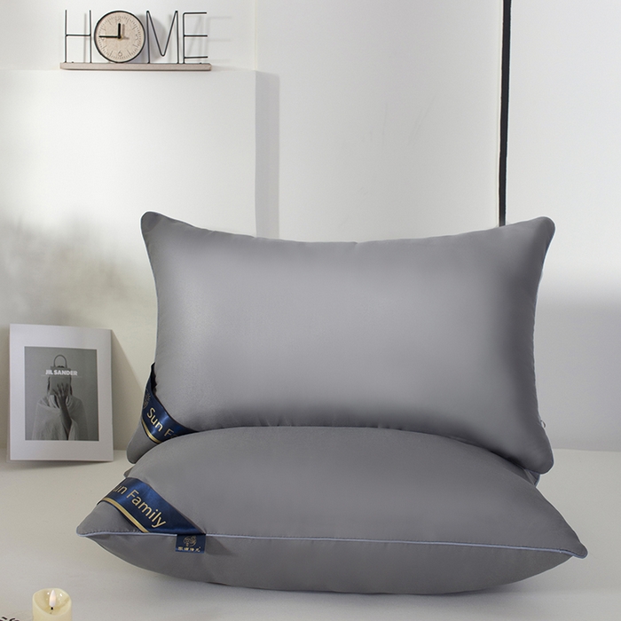 91家纺网 家纺一手货源 找家纺 佳合枕芯 2025家满阳光酒店款羽丝绒枕枕芯枕头 灰色低枕500g