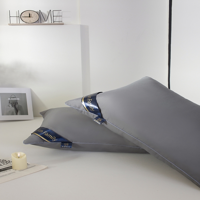 91家纺网 家纺一手货源 找家纺 佳合枕芯 2025家满阳光酒店款羽丝绒枕枕芯枕头 灰色低枕600g