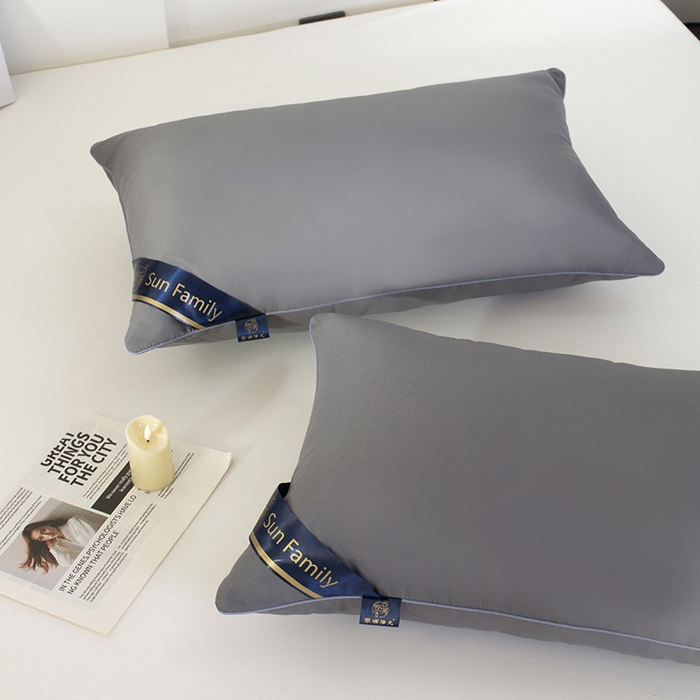 91家纺网 家纺一手货源 找家纺 佳合枕芯 2025家满阳光酒店款羽丝绒枕枕芯枕头 灰色高枕800g