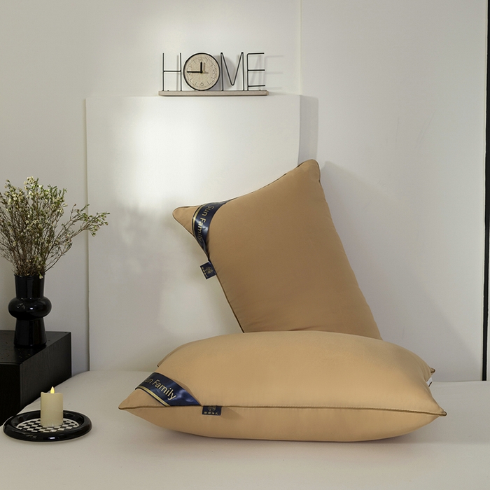 91家纺网 家纺一手货源 找家纺 佳合枕芯 2025家满阳光酒店款羽丝绒枕枕芯枕头 卡其中枕700g