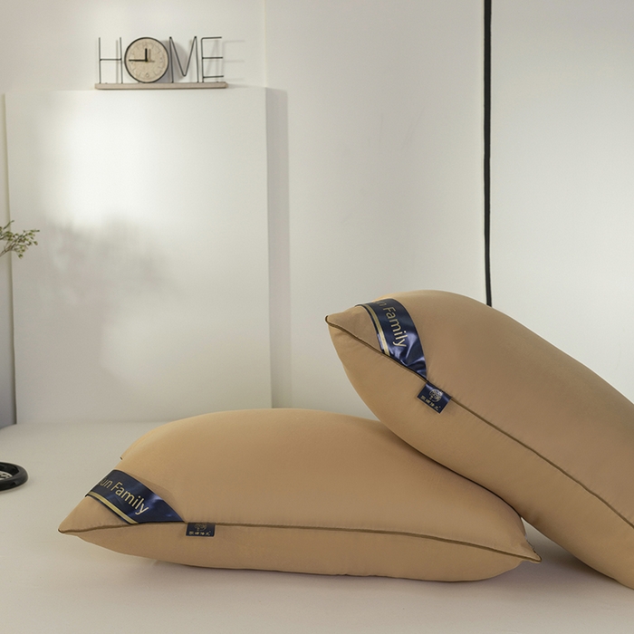 91家纺网 家纺一手货源 找家纺 佳合枕芯 2025家满阳光酒店款羽丝绒枕枕芯枕头 卡其中枕700g