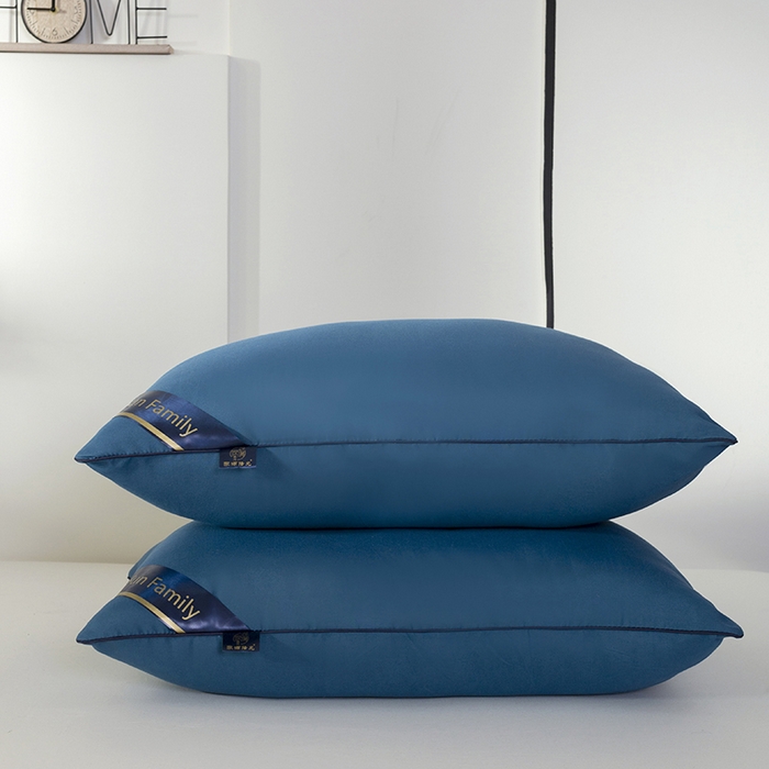 佳合枕芯 2025家满阳光酒店款羽丝绒枕枕芯枕头 蓝色低枕500g