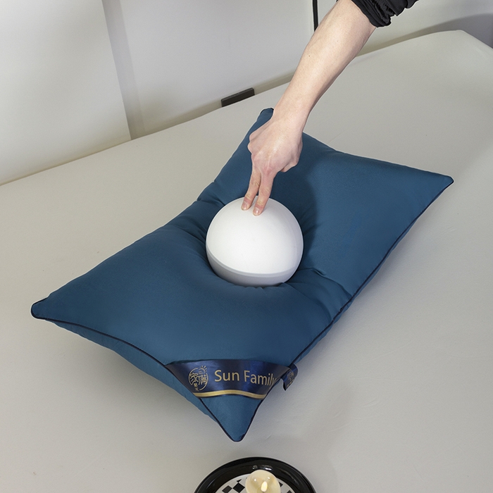 91家纺网 家纺一手货源 找家纺 佳合枕芯 2025家满阳光酒店款羽丝绒枕枕芯枕头 蓝色低枕500g