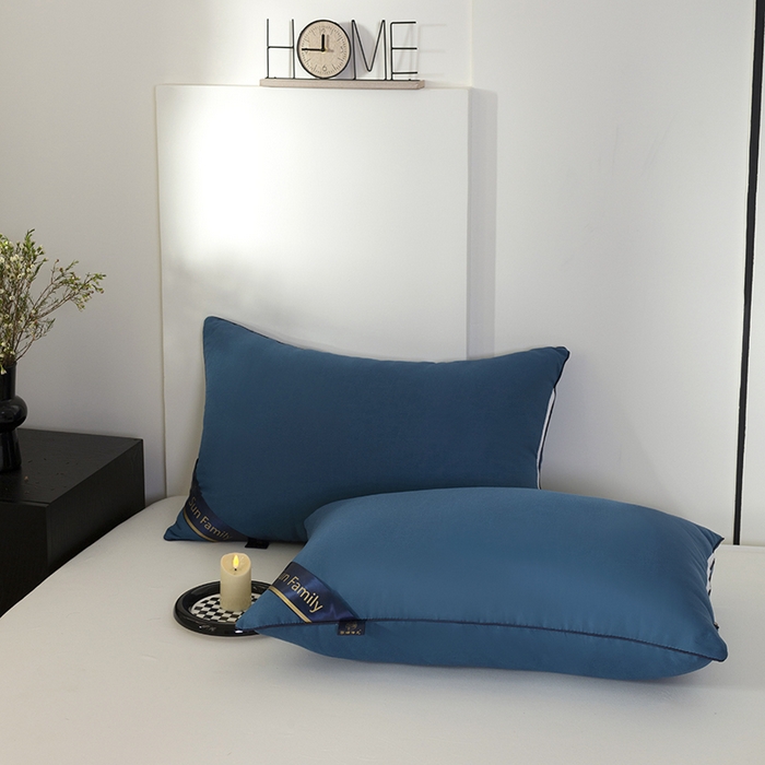 91家纺网 家纺一手货源 找家纺 佳合枕芯 2025家满阳光酒店款羽丝绒枕枕芯枕头 蓝色中枕700g