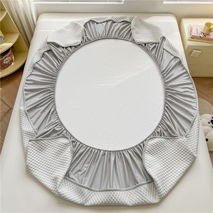 91家纺网 家纺一手货源 找家纺 喜居 2025新款良品风冰豆豆席床笠款凉席凉豆豆席 椰子灰