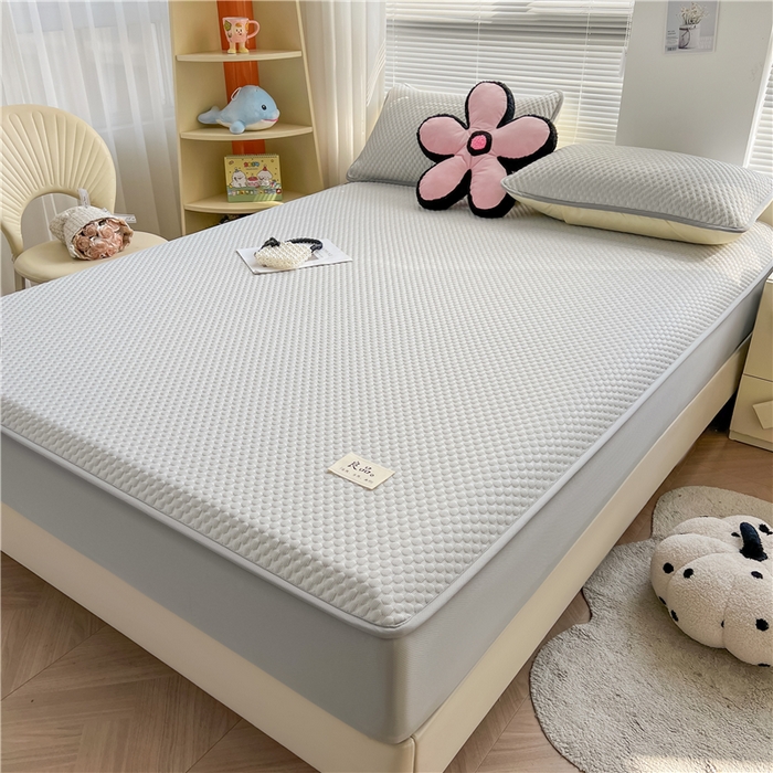 91家纺网 家纺一手货源 找家纺 喜居 2025新款良品风冰豆豆席床笠款凉席凉豆豆席 椰子灰