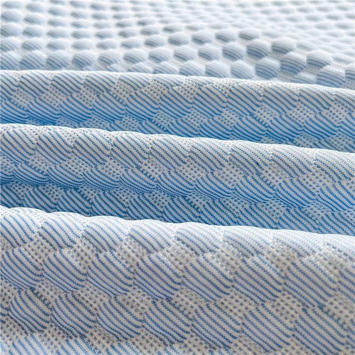 91家纺网 家纺一手货源 找家纺 喜居 2025新款良品风冰豆豆席床笠款凉席凉豆豆席 海盐蓝