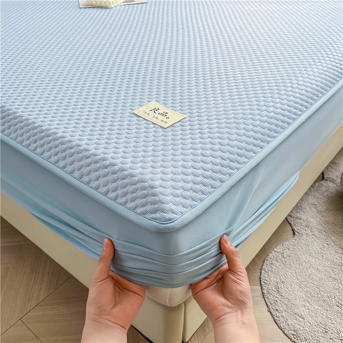 喜居 2025新款良品风冰豆豆席床笠款凉席凉豆豆席 海盐蓝