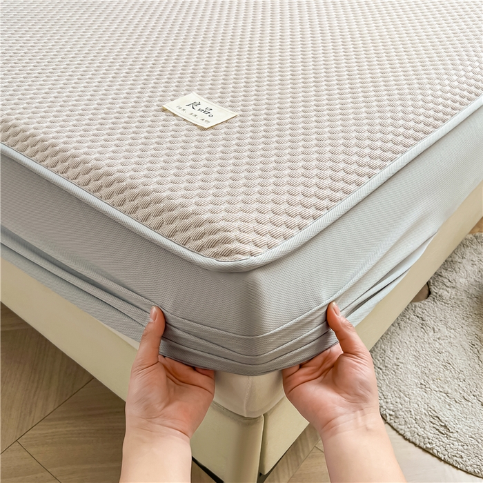 喜居 2025新款良品风冰豆豆席床笠款凉席凉豆豆席 奶昔咖