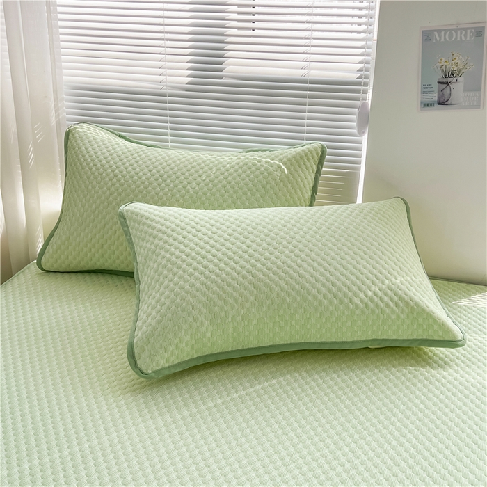 91家纺网 家纺一手货源 找家纺 喜居 2025新款良品风冰豆豆席床笠款凉席凉豆豆席 奶昔绿