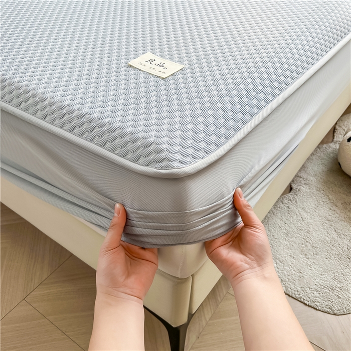 喜居 2025新款良品风冰豆豆席床笠款凉席凉豆豆席 夏夜蓝