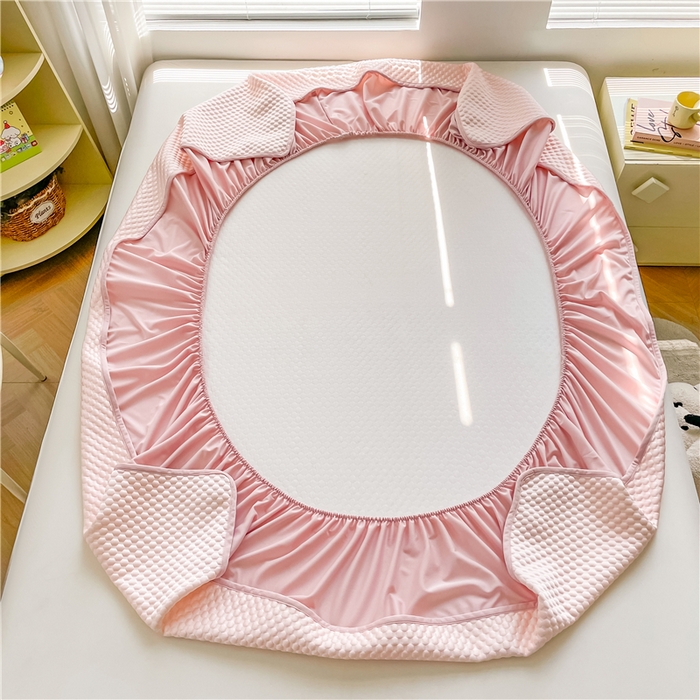 91家纺网 家纺一手货源 找家纺 喜居 2025新款良品风冰豆豆席床笠款凉席凉豆豆席 香妃粉