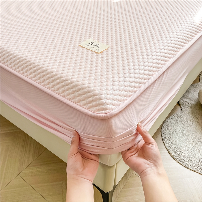 喜居 2025新款良品风冰豆豆席床笠款凉席凉豆豆席 香妃粉